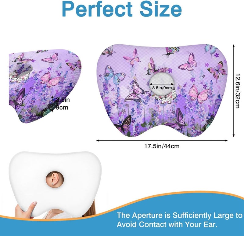 BVOKQUC Ear Piercing Pillow for Side Sleepers with Washable Cover Pillows with Holes for Ear Pain,Donut Pillow for Adults CNH Ear Pain Relief Pressure Sores Ear Pillow with Hole in Center - Image 4
